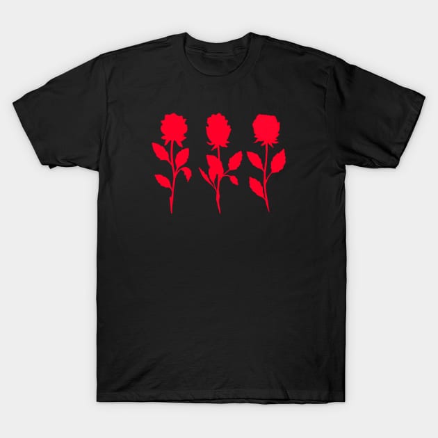 3 Red Roses Goth Gothic T-Shirt by Trippycollage